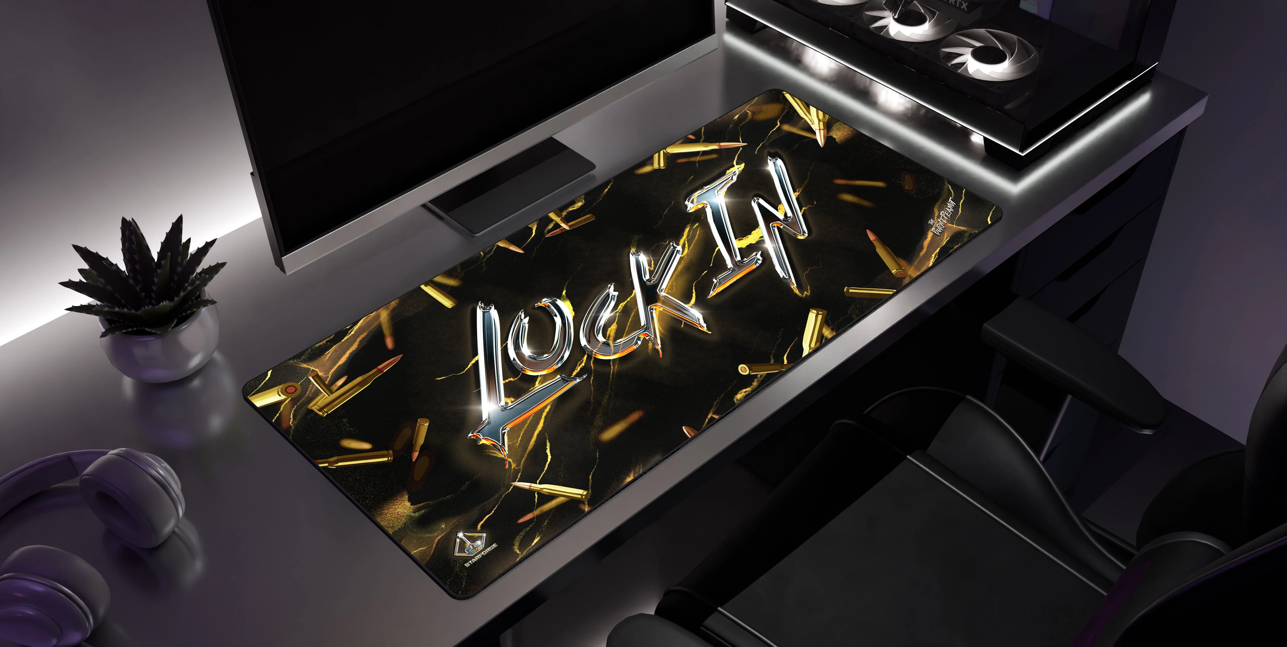 Lock In - Burnt Peanut Desk Mat